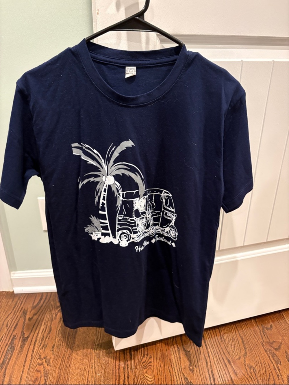 Kids Navy Graphic Tee with Palm Tree Van Print